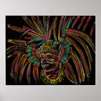 skull warrior painting poster