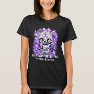 Skull We Wear Purple For Overdose Awareness  T-Shirt