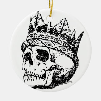 Skull Wearing Crown, King, Hamlet Ceramic Ornament
