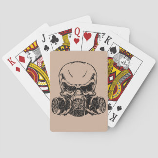 Skull Wearing Gas Mask Playing Cards