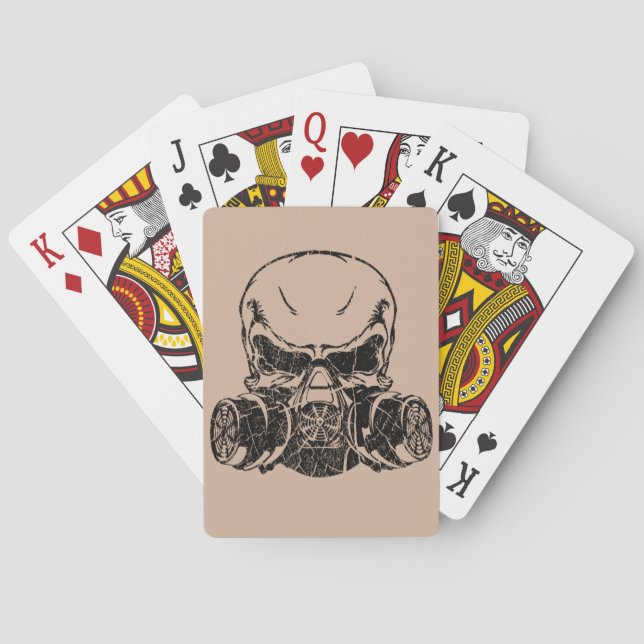 Skull Wearing Gas Mask Playing Cards (Back)