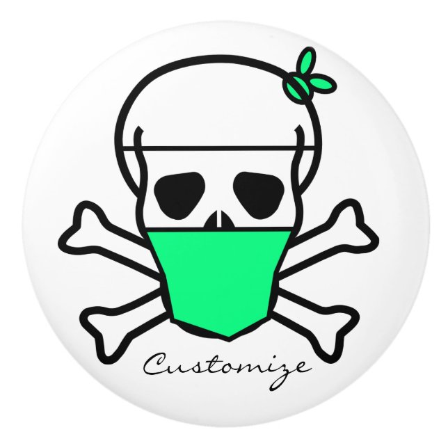 Skull Wearing Mask Thunder_Cove Ceramic Knob (Front)
