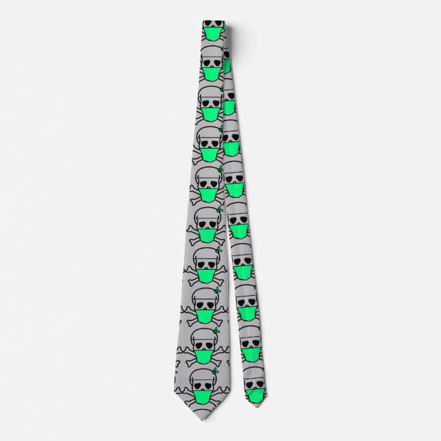 Skull Wearing Mask Thunder_Cove Tie (Front)