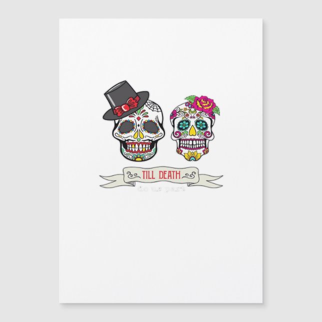 Skull Wedding Bride and Groom Till Death Print (Front)