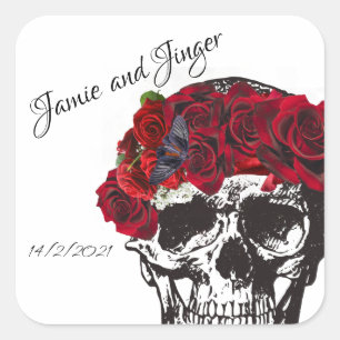 Skull Wedding envelope stickers