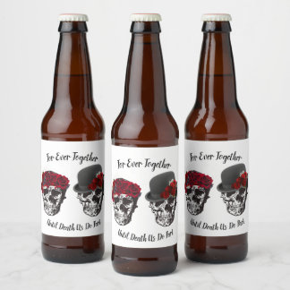 Skull Wedding - Until Death Us Do Part Beer Bottle Label