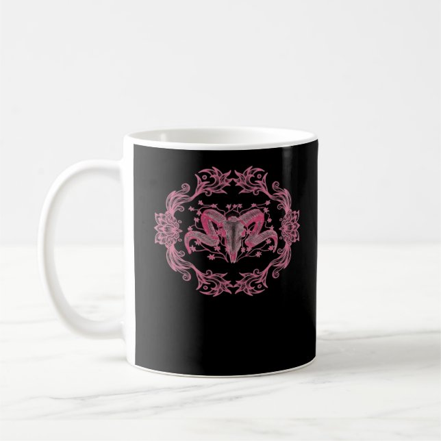 Skull Whimsigoth Aesthetic Coffee Mug (Left)