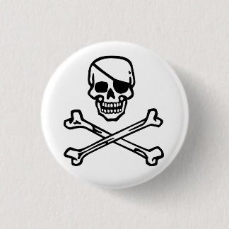 Skull (white) 1 inch round button