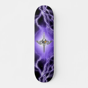 Skull Winged Skateboard