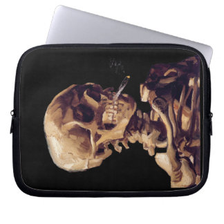 Skull with a burning cigarette by Van Gogh Laptop Sleeve