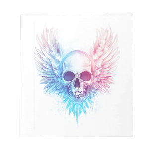 Skull with Angel Wings Notepad