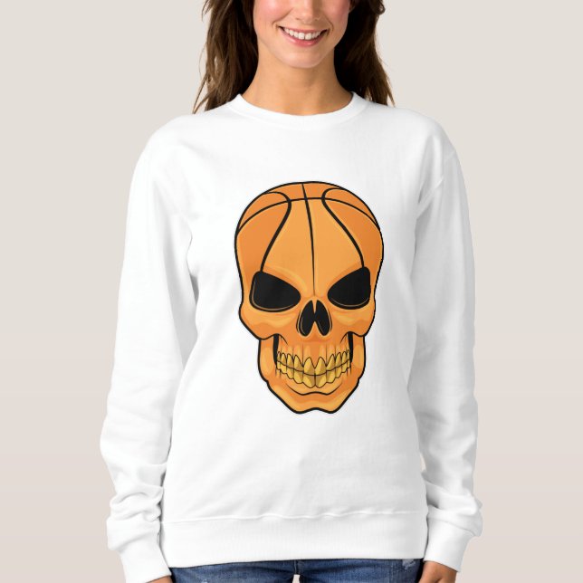Skull with Basketball Head Sweatshirt (Front)