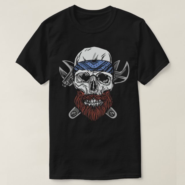 Skull with beard 6 T-Shirt (Design Front)