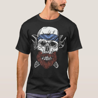 Skull with beard 6 T-Shirt