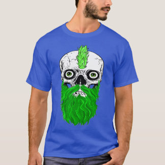 Skull with Beard Bearded Skull Green Classic TShir T-Shirt