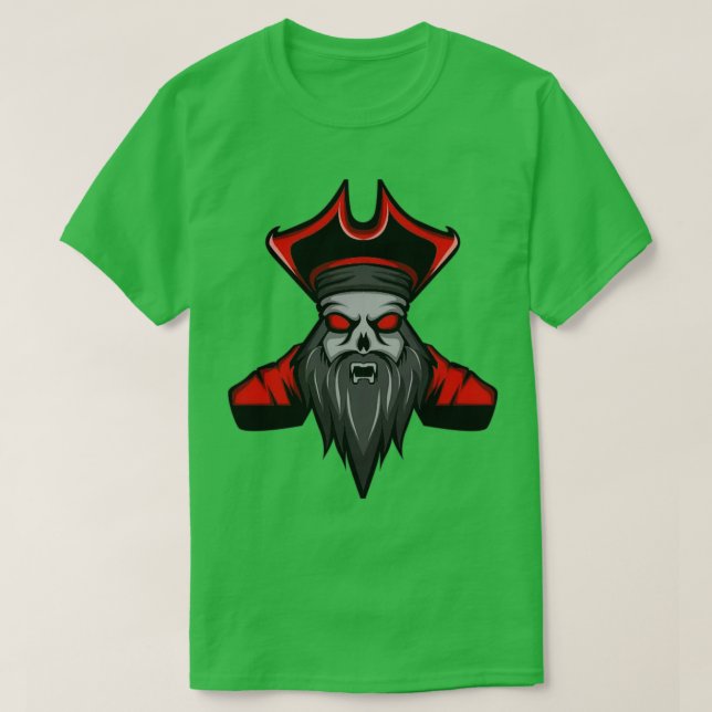Skull with beard Pirate edision T-Shirt (Design Front)
