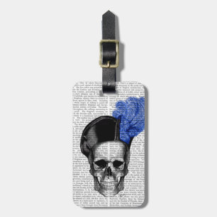 Skull with Blue Hat Luggage Tag