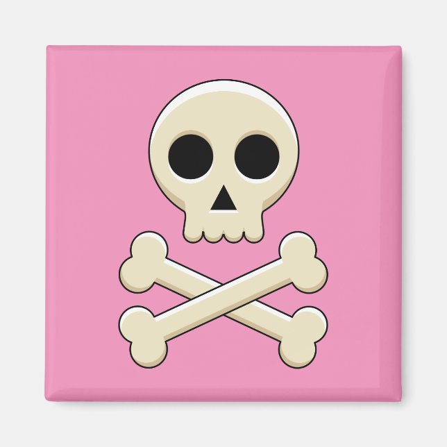 Skull with Bones Magnet (Front)