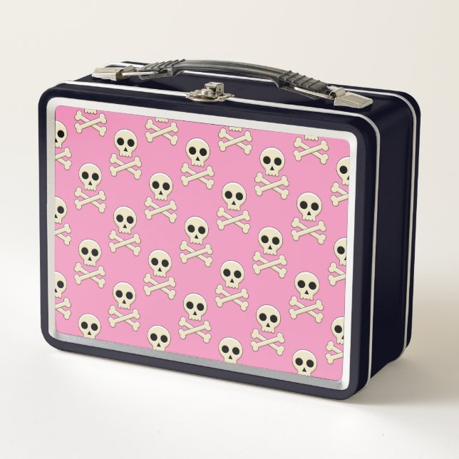 Skull with Bones Metal Lunch Box (Front)