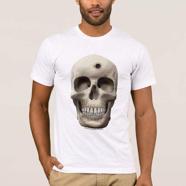 Skull with Bullet Hole T-Shirt (Front)