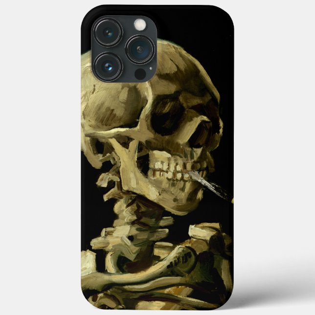Skull with Burning Cigarette by Van Gogh Case-Mate iPhone Case (Back)