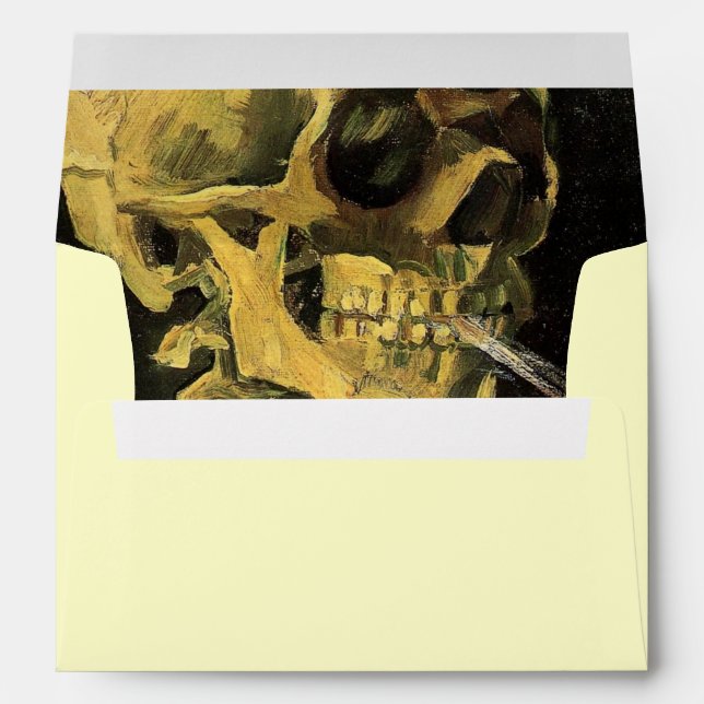 Skull with Burning Cigarette by Vincent van Gogh Envelope (Back (Bottom))