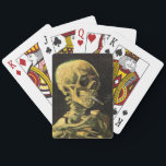 Skull with Burning Cigarette by Vincent van Gogh Playing Cards<br><div class="desc">Skull with Burning Cigarette by Vincent van Gogh is a vintage fine art post impressionism still life painting. A portrait of human skeleton smoking. Great image to use for anti-smoking products. Smoking kills 1, 000s every year, help someone to quit smoking today. Great image for Halloween or Día de los...</div>