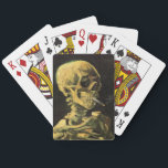 Skull with Burning Cigarette by Vincent van Gogh Playing Cards<br><div class="desc">Skull with Burning Cigarette by Vincent van Gogh is a vintage fine art post impressionism still life painting. A portrait of human skeleton smoking. Great image to use for anti-smoking products. Smoking kills 1, 000s every year, help someone to quit smoking today. Great image for Halloween or Día de los...</div>