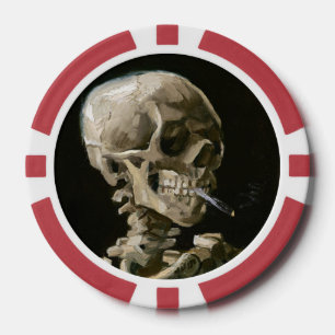 Skull with Burning Cigarette by Vincent van Gogh Poker Chips