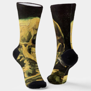 Skull with Burning Cigarette by Vincent van Gogh Socks