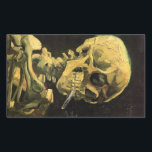 Skull with Burning Cigarette by Vincent van Gogh Sticker<br><div class="desc">Skull with Burning Cigarette by Vincent van Gogh is a vintage fine art post impressionism still life painting. A portrait of human skeleton smoking. Great image to use for anti-smoking products. Smoking kills 1, 000s every year, help someone to quit smoking today. Great image for Halloween or Día de los...</div>