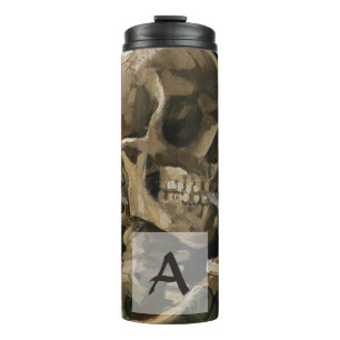 Skull with Burning Cigarette Van Gogh Monogram Thermal Tumbler