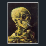 Skull with Burning Cigarette, Van Gogh Poster<br><div class="desc">Skull with Burning Cigarette,  Winter 1885-1886 Vincent Van Gogh (1853-1890) This painting done in the impressionist style by Van Gogh is of a skull and bones of the upper shoulders of a human.  In the skulls mouth is a burning cigarette.  The painting is done on a black background.</div>