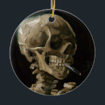 Skull with Burning Cigarette Vincent van Gogh Art Ceramic Ornament<br><div class="desc">Vincent van Gogh (Dutch, 1853 - 1890) Skull of a Skeleton with Burning Cigarette, 1885–86, Oil on canvas Unframed: 32 cm × 24.5 cm (13 in × 9.6 in) Early work by Vincent van Gogh. This small painting is part of the permanent collection of the Van Gogh Museum in Amsterdam....</div>