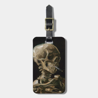 Skull with Burning Cigarette Vincent van Gogh Art Luggage Tag