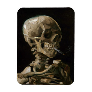 Skull with Burning Cigarette Vincent van Gogh Art Magnet