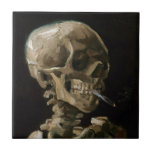 Skull with Burning Cigarette Vincent van Gogh Art Tile<br><div class="desc">Vincent van Gogh (Dutch, 1853 - 1890) Skull of a Skeleton with Burning Cigarette, 1885–86, Oil on canvas Unframed: 32 cm × 24.5 cm (13 in × 9.6 in) Early work by Vincent van Gogh. This small painting is part of the permanent collection of the Van Gogh Museum in Amsterdam....</div>