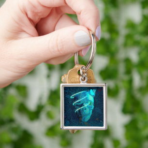 Skull with butterfly decoration keychain
