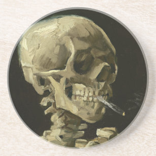Skull with Cigarette by Van Gogh Coaster