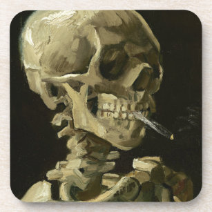 Skull with Cigarette by Van Gogh Coaster
