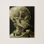 Skull with Cigarette by Van Gogh Jigsaw Puzzle<br><div class="desc">Van Gogh's Expressionist Paintings: Skull with Burning Cigarette  Canvas Painting</div>