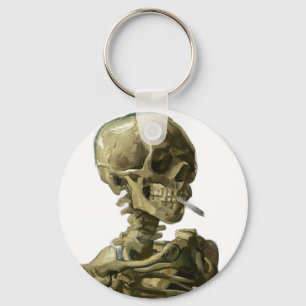 Skull with Cigarette by Van Gogh Keychain