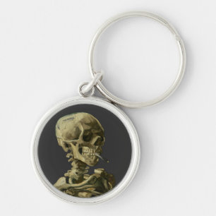 Skull with Cigarette by Van Gogh Keychain
