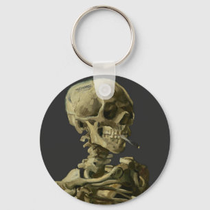 Skull with Cigarette by Van Gogh Keychain