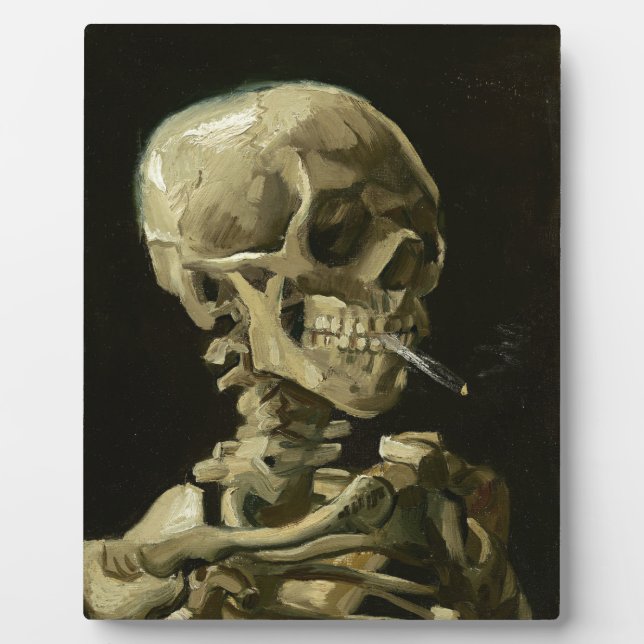 Skull with Cigarette by Van Gogh Plaque (Front)