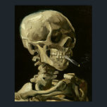 Skull with Cigarette by Van Gogh Poster<br><div class="desc">Van Gogh's Expressionist Paintings: Skull with Burning Cigarette  Canvas Painting</div>