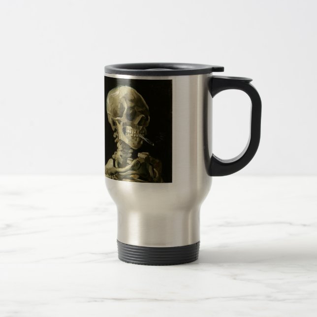 Skull with Cigarette by Van Gogh Travel Mug (Right)