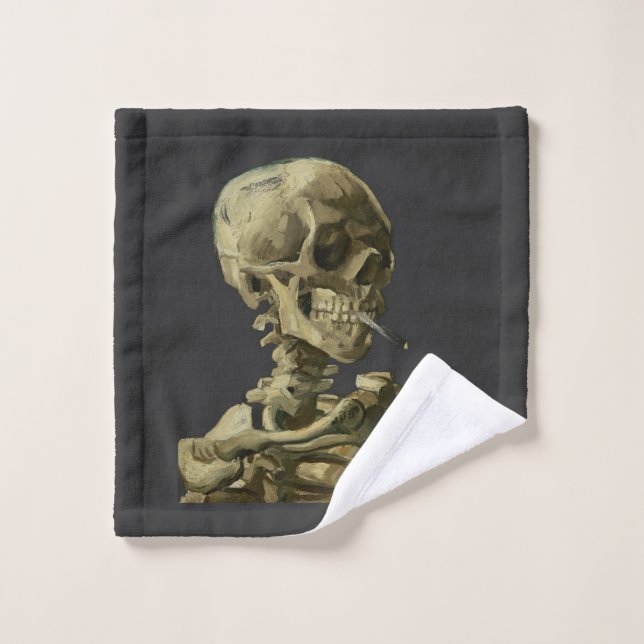 Skull with Cigarette by Van Gogh Wash Cloth (Wash Cloth)