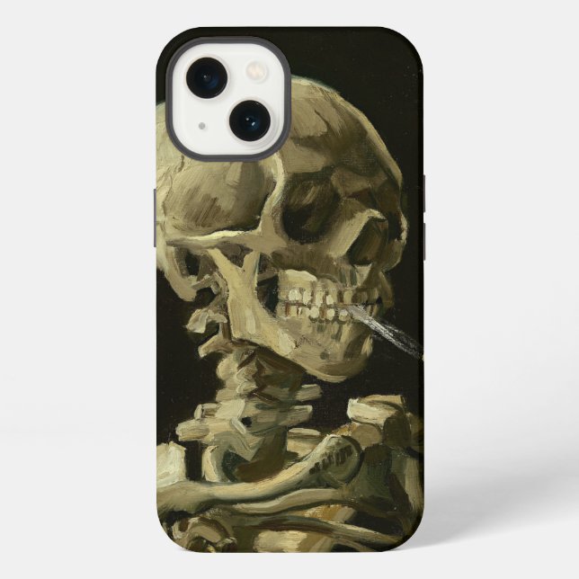 Skull with Cigarette Van Gogh iPhone Case (Back)