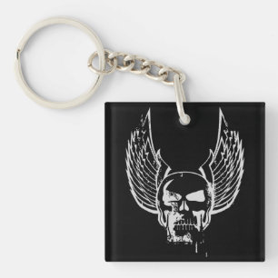 Skull with Ethereal Wings Keychain